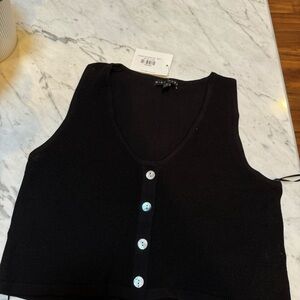 Black sweater vest cropped